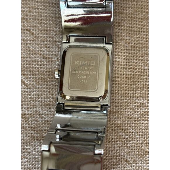 Kimio quartz women's silver tone bracelet watch with pink dial, new battery - Picture 5 of 6